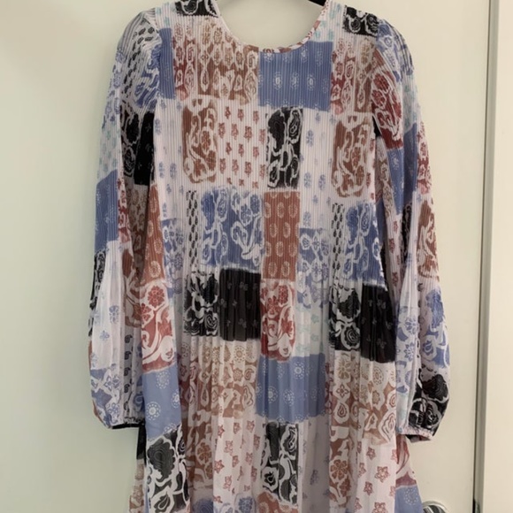 Aritzia Patchwork Mini Dress - Blue, Red, Black, White - Picture 2 of 2